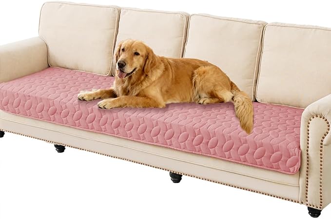 Ameritex Waterproof Pet Bed Cover Anti-Slip Dog Bed Blanket for Sofa and Furniture Waterproof New Pattern Design (Pink, 30x80 Inch (Pack of 1))