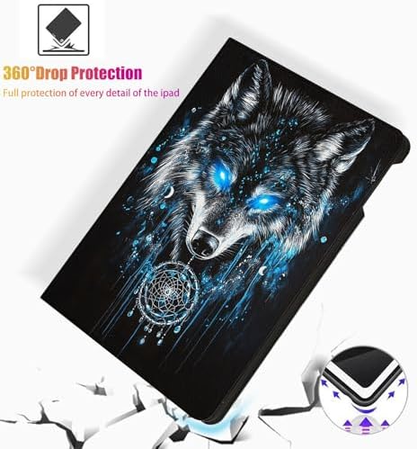 for Microsoft Surface Pro 7 Plus,Surface Pro 7/6/5/4 12.3" Tablet Case,Auto Wake/Sleep,Adjustable Stand Protective Cover - Wolf