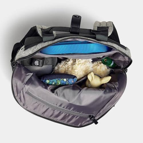 Cleverpup Porter 2-in-1 Dog Gear Travel Backpack - 10 Pockets, Graphite