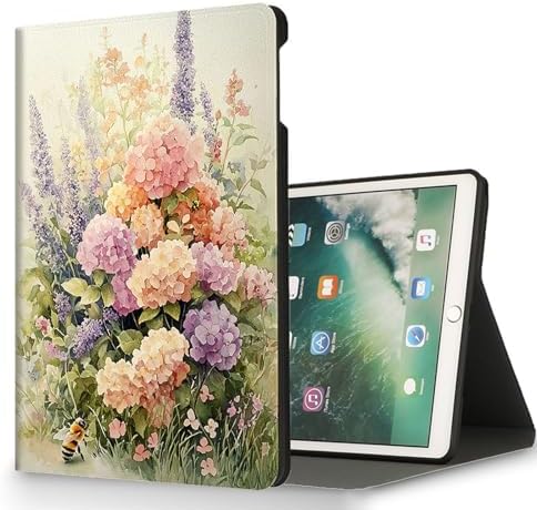 for Microsoft Surface Pro X/Pro X Plus-13 2019/2020/2021/2024 Tablet Case,Auto Wake/Sleep,Adjustable Stand Protective Cover - Watercolor Flower