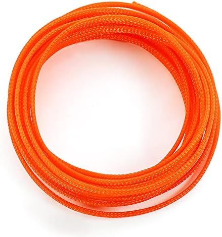 Bettomshin 1Pc 16.4Ft(5m) Cable Management Sleeve, 3/16"(4mm) Width PET Orange Cord Protector, Wire Loom Tube Insulated Split Sleeving for USB Cable Power Cord Organizer Video Cable Hider