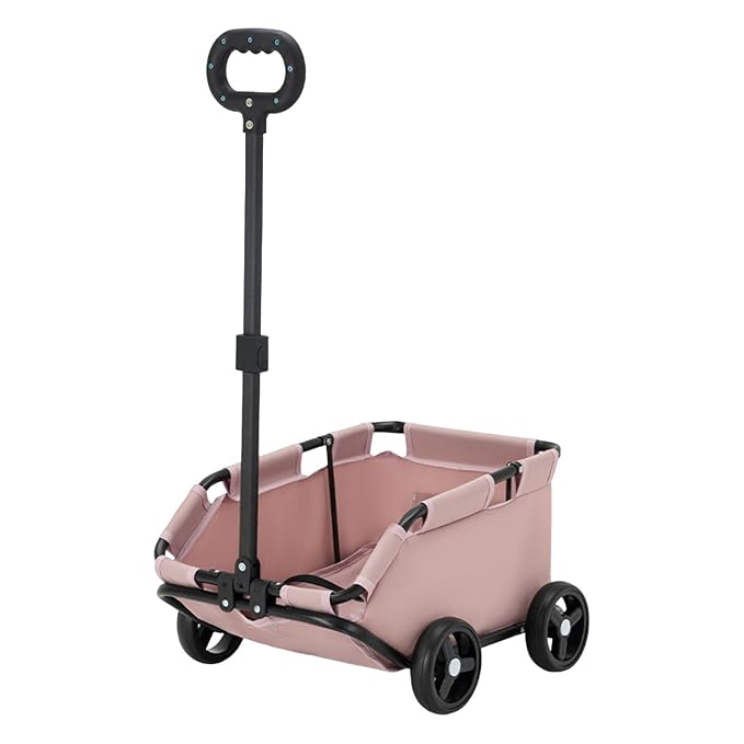 Folding Utility Cart,Small Cart 4 Wheels,Travel Shopping Walking Metal Cloth Safe Design Easy Clean Breathable Interior Compact Maneuverable Pull Rod Adjustable