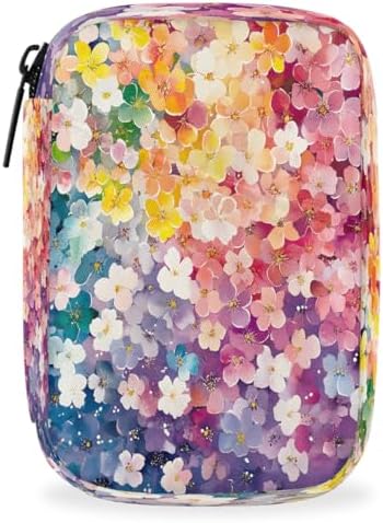 Pill Organizer Box Plum Blossoms Flowers Spring 7-Day Weekly Medicine Pill Case Travel Pill Container Portable Pill Holder Storage Purse Bag Small Compact Size for Vitamin Supplement Birth Control