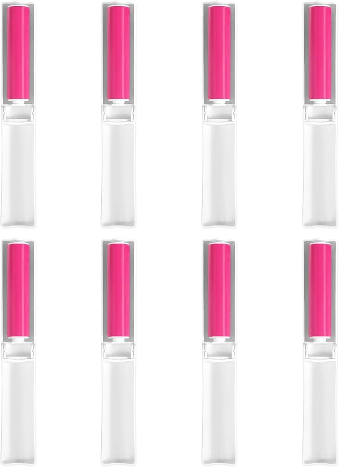 8 Pack Small Washable Reusable Lint Roller, Travel Size Gel Sticky Lint Roller, Portable Foldable Stick It Pet Hair Remover Cleaner for Clothes Furniture Household (Red)