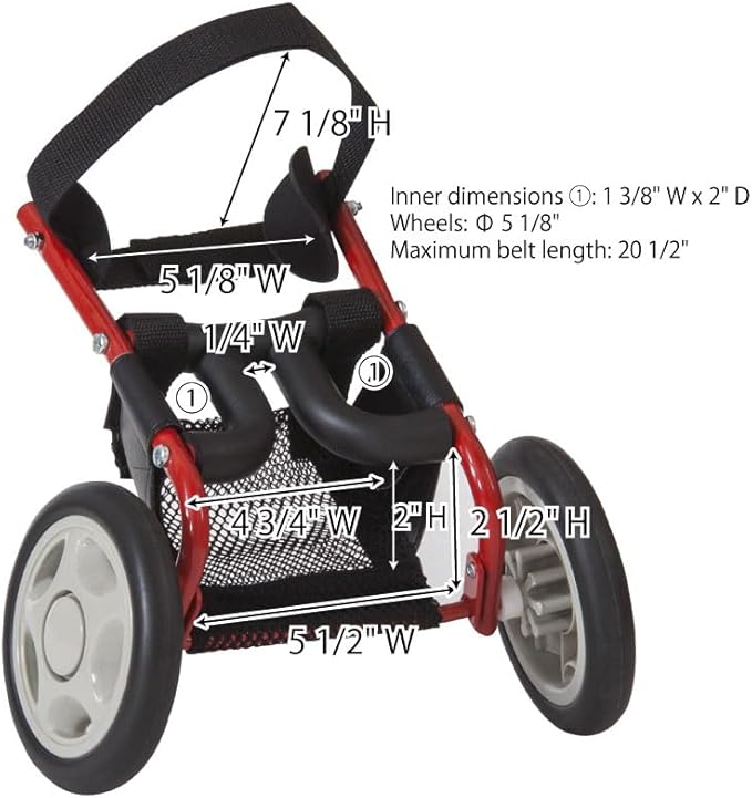 PaletteLife Miniature Dachshund Wheelchair for Back Legs, Adjustable Dog Cart with Wheels, Lightweight Mobility Support, Rear Leg Assistance for Small Dogs