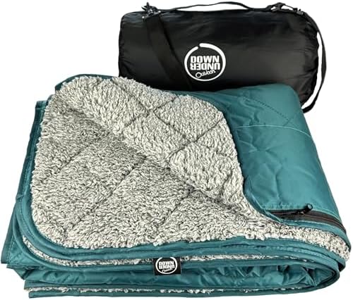 DOWN UNDER OUTDOORS Waterproof 350 GSM Fleece or Sherpa Stadium Blanket