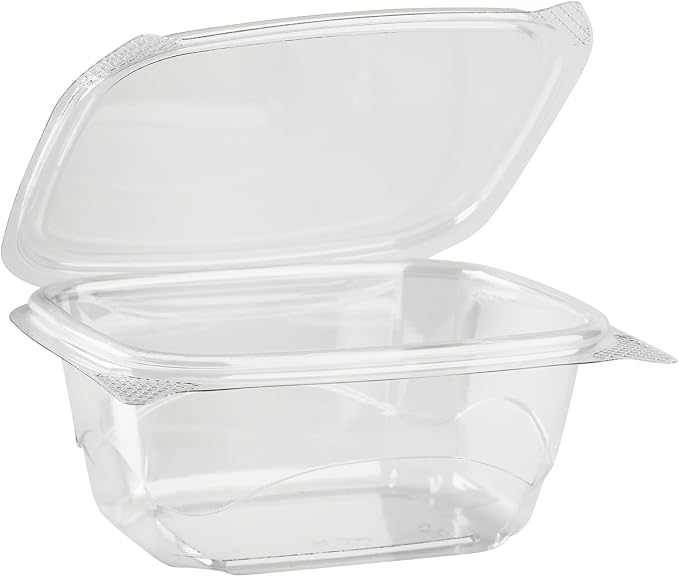 Karat PET Hinged Deli Containers with Lids - Perfect for Pasta Salads, Fruit, Deli Sides, and Home Meal Prep - Clear Plastic Food Containers, Take Out Containers (16oz)
