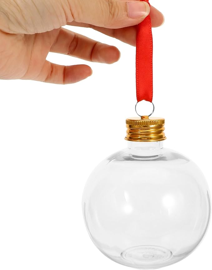 10pcs Christmas Bulb-shaped Juice Bottles with Leak-proof Protective Lid Covers, round Pet Plastic Party Juice Bottles for Holiday Decoration and Gift Packaging