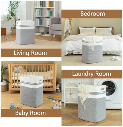 OIAHOMY Laundry Hamper Collapsible Laundry Basket Clothes Organizer Gray