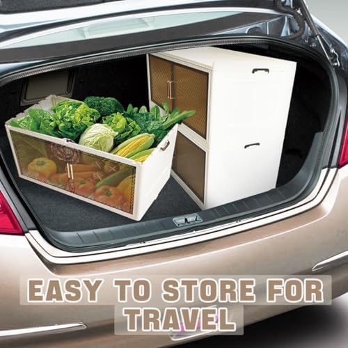 Stackable Storage Bins with Lid,147Gal Closet Organizers and Plastic Cabinets Shelves, Collapsible Drawers with PET Clear Doors, Foldable Boxes with Wheels for Home Office, 3Pack (590QT)