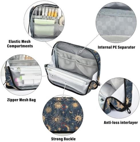 Celestial Suns Moons Pencil Case for Kids Girls Boys | Large Pencil Pouch Pen Bag Holder with Big Capacity