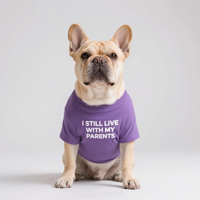 French Bulldog Shirt for Small Dog Clothes Breathable Stretchy Costumes(L) | Miss Pet,I Still live With My Parents Printed Puppy T-Shirts Cat Tee