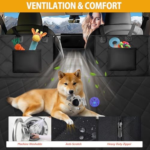 Hard Bottom Dog Car Seat Cover for Back Seat, Back Seat Extender