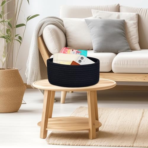 ABenkle 2 Pack Small Baskets, Cotton Rope Woven Basket, Cute Mini Tiny Storage Baskets, Decorative Boho Basket for Nursery Living Room Bedroom Shelf, Empty Gift Basket