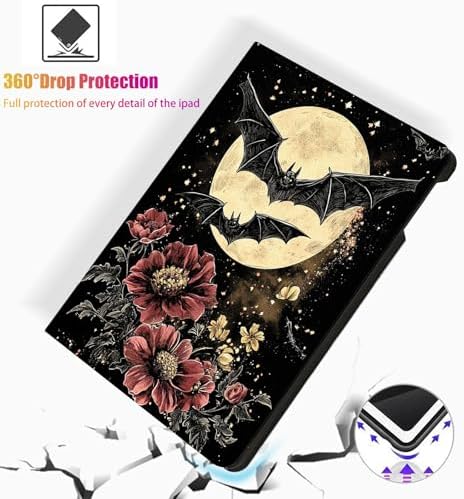for Microsoft Surface Pro X/Pro X Plus-13 2019/2020/2021/2024 Tablet Case,Auto Wake/Sleep,Adjustable Stand Protective Cover - Bat Moon