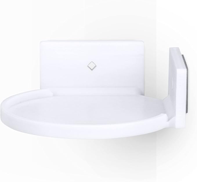 BRAINWAVZ 4” Small Floating Shelf, Adhesive & Screw in, for Bluetooth Speakers, Cameras, Plants, Toys, Books & More, Easy to Install Shelves Wall Mount (White)