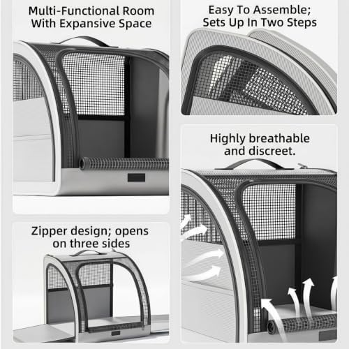 Collapsible Dog Crate Compatible with Subaru Crosstrek 2018-2023 | Pet Crate with Mesh Windows Portable Dog Car Seat Outdoor Dog Kennel, Car Pet Carrier, Car Travel Accessories