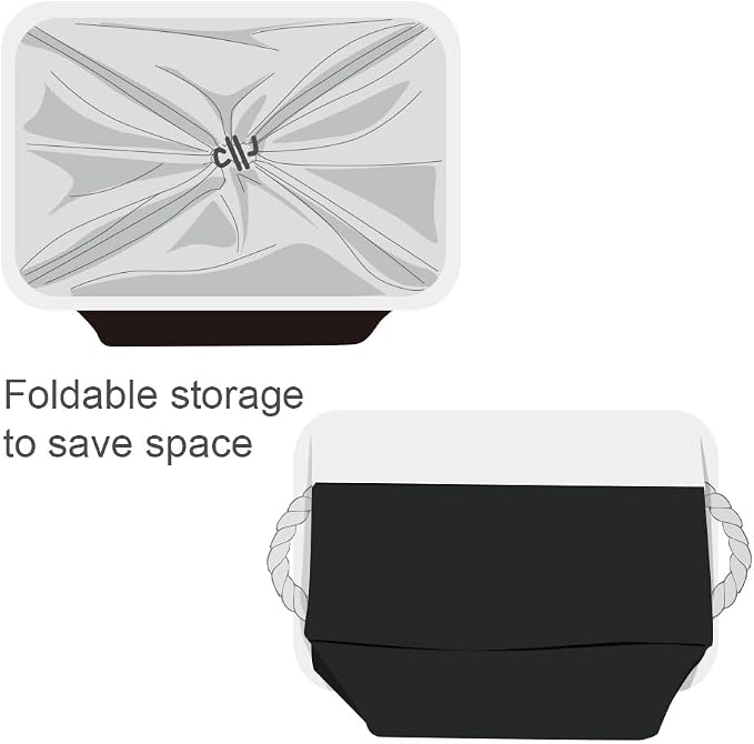 Organization and Storage for Shelves - Extra Jumbo 3 Pack 20.5x15.7x13.8 inch Fabric Storage Basket for Organizing, Storage Bins for Shoes Towel Blanket (White & Black)