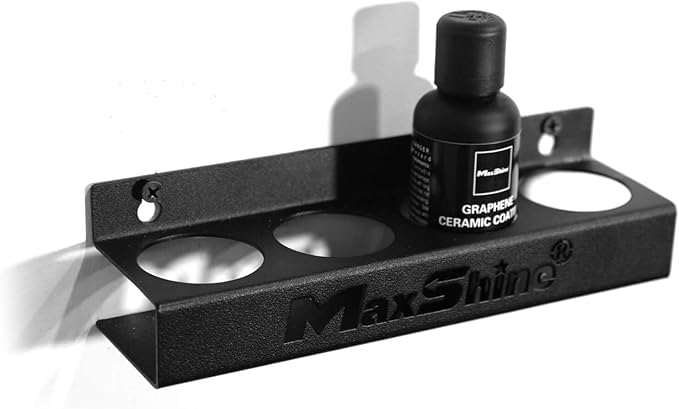 Maxshine Universal Trigger Bottle Holder – Wall-Mount Organizer Holds 8 Spray Bottles – Lightweight & Durable Rack for Garage Storage, Car Wash, Auto Detailing & Cleaning Supplies (Logo)