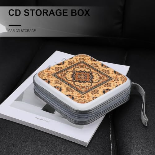 DVD Storage for 40 Movies, Aztec Terracotta Hard Plastic CD DVD Disc Cases | Disc Holder Organizer Binder, Aztec Terracotta Retro Western, Portable for Travel Home Office