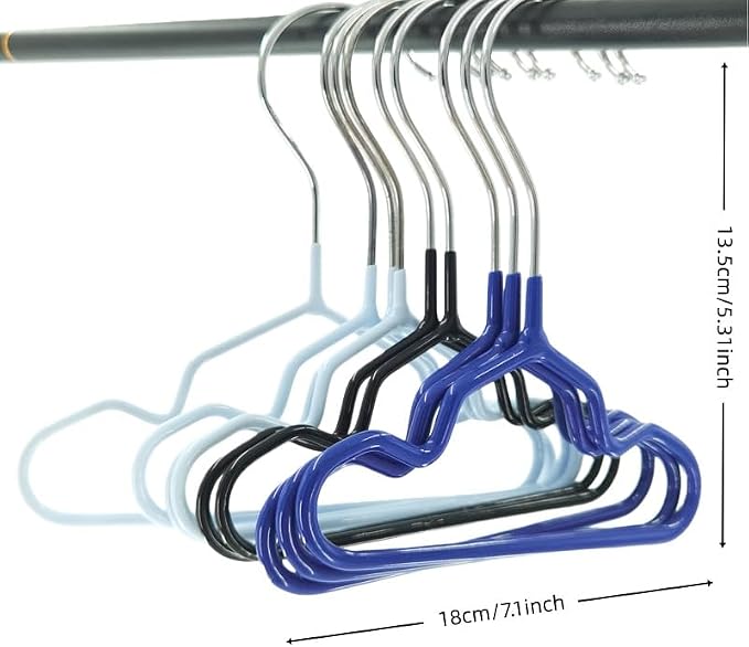 12 Pack Dog Clothes Hangers 7 Inch Wide Non-Slip Metal Pet Clothes Hangers Cat Clothing Holder Coat Hanger for Small Dogs Cats Puppy Chihuahuas (Black)