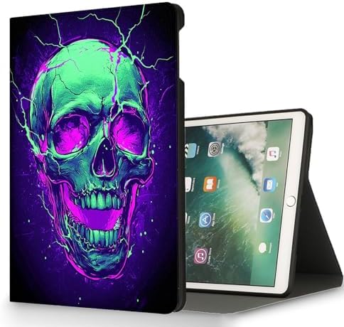 for Microsoft Surface Pro 7 Plus,Surface Pro 7/6/5/4 12.3" Tablet Case,Auto Wake/Sleep,Adjustable Stand Protective Cover - Skull