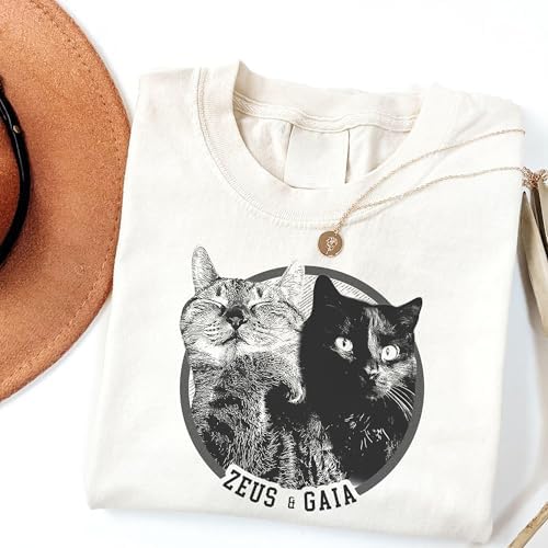 Chillever Personalized Dog Potrait Hoodie, Custom Photo Dog Mom Shirt, Sweatshirt, Gift for Dogs Cat Lovers