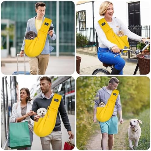 CUBY Dog and Cat Sling Carrier - Hands Free Reversible Pet Papoose Bag - Soft Pouch and Tote Design - Suitable for Puppy, Small Dogs Cats Outdoor