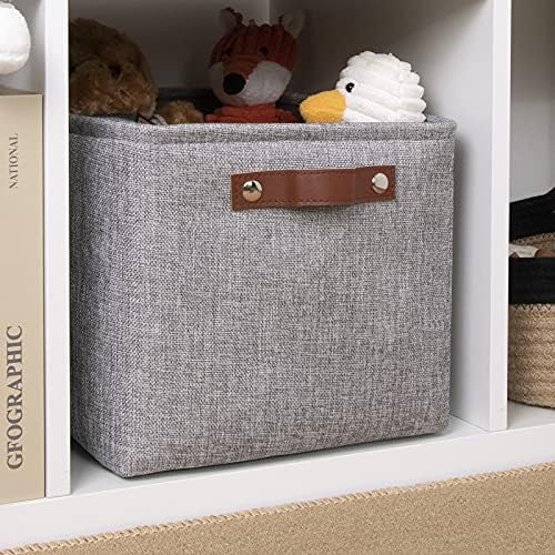 DULLEMELO Fabric Storage Basket for Shelves/Closets, Collapsible Rectangle Basket for Organizing Clothes, Toys, Towels, Books, Laundry, Nursery, Dog Toy Basket Empty (Gray)