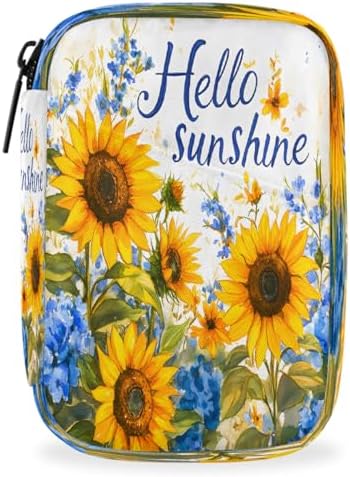 Pill Organizer Box Flowers Sunflower Spring 7-Day Weekly Medicine Pill Case Travel Pill Container Portable Pill Holder Storage Purse Bag Small Compact Size for Vitamin Supplement Birth Control