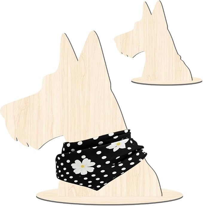 Dog Mannequin for Clothing Scarf Bandana 11.8 x 11.5 x 0.2 Inch Dog Display Stand Wooden Pet Silhouette Display Stand for Pet Stores Shops Window Show Photography Prop Home Decorations