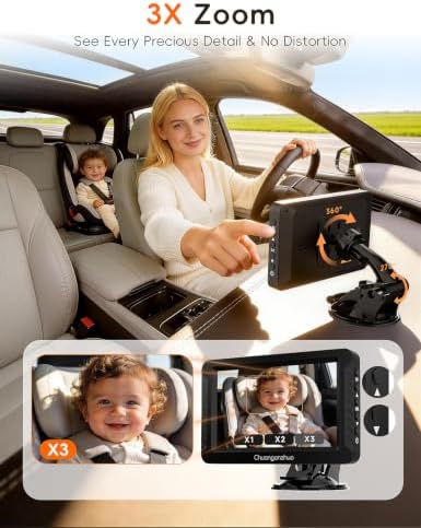 1080P Baby Car Camera with HD Night Vision, 3X Zoom, USB/12V Powered, S100C