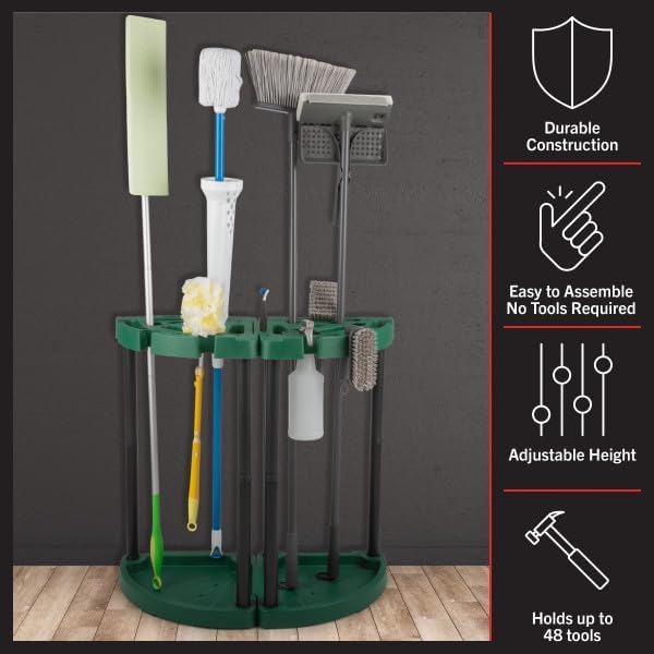 Tool Organizer 2-Pack - Garage Storage Rack - Organize Up to 48 Yard Tools - Corner Rack for Home or Shed - Easy to Assemble Utility Racks by Stalwart