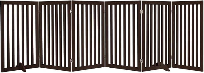 unipaws 120" Extra Wide Pet Gate and Pet Playpen Combination for Dog Cat | 36” Height Free Standing Dog Gate for Doorways, Stairs, Foldable Puppy & Room Divider, Indoor Use