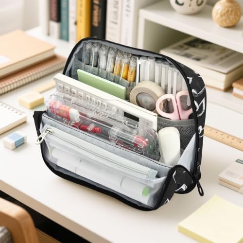 Music Note Illustration Pencil Case for Kids Girls Boys | Large Pencil Pouch Pen Bag Holder with Big Capacity
