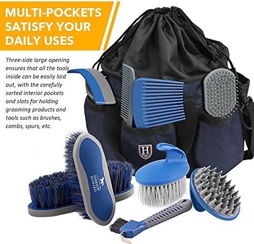 Harrison Howard Premium Horse Grooming Organizer Bag Horse Grooming Tote Bag-Deep Navy