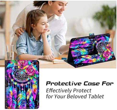 Universal Case for T-Mobile Revvl Tab 2 10.1" Model:9185W 2025/Revvl Tab 5G 10.36" 2023, 360 Degree Rotating Kickstand Protective Stand Shell Cover for 9"-10.5", Artistic Dreamcatcher