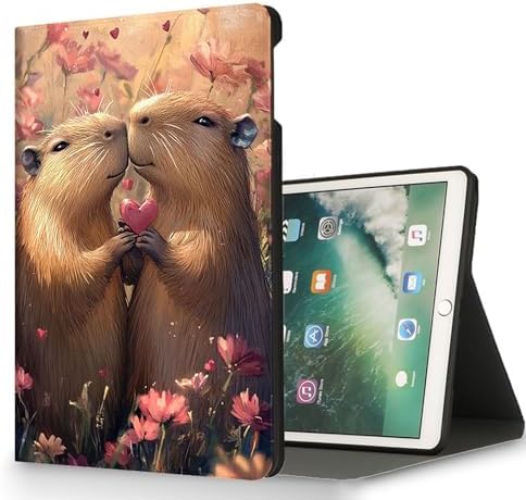 for Microsoft Surface Pro 8-13" 2021 Tablet Case,Auto Wake/Sleep,Adjustable Stand Protective Cover - Capybara Couple Heart