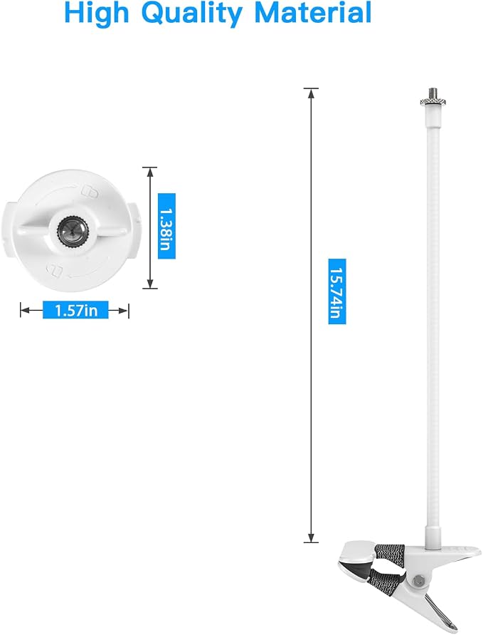 Clip Clamp Mount Compatible with Imou 2K WiFi Security Camera Indoor Pet Dog Baby Camera (White)