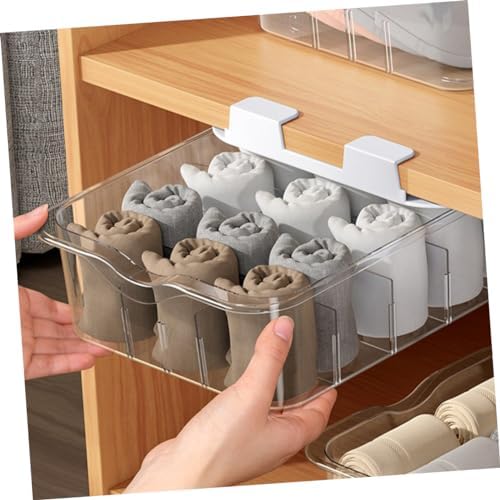 MAGICLULU Underwear and Socks Drawer Organizer with Transparent Compartments Pet Material Storage Box for Closet and Bedroom Capacity Divider for Bras Panties and Clothes Storage
