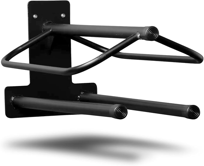Jeffers Wall Saddle Rack with Saddle Pad Bars, Mounting Hardware Included - Heavy Duty Black Wall Mounted Steel Saddle Holder for English & Western Saddles, Blankets, Tack Storage for Barns & Stables