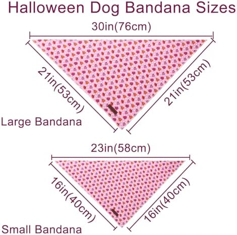Halloween Pumpkin Dog Bandana, Halloween Triangle Bid Scarf with Pumpkin Pattern, Cotton Pet Kerchief for Girl Boy Dogs or Cats, Cute Puppy Bandana Fancy for Dogs