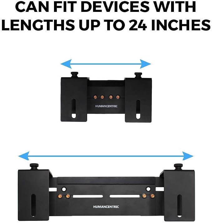HumanCentric Adjustable Device Wall Mount, Cable Box & Modem Bracket | Adjustable Wall Adapter for Small, Wide & Narrow Devices, Cable Boxes, Modems, DVD Players, Mount on Wall Behind TV