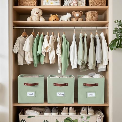 DECOMOMO Storage Bins, Cube Storage Bin with Labels