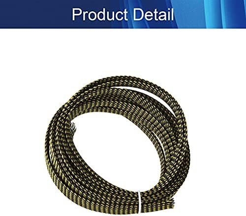 Jutagoss PET Expandable Braided Cable Sleeve, 16.4ft - 1/2 inch Black Gold Cable Management Sleeve, Wire Loom Tube Cord Protector for USB Cable, Power Cord, Audio Video and More, 1Pc