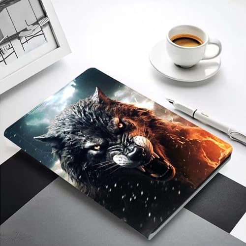 for Samsung Galaxy Tab A 8.4 Tablet Case SM-T307,Premium Leather Folio Stand Auto Wake/Sleep,Multiple Viewing Stand,Dark Fierce Wolf