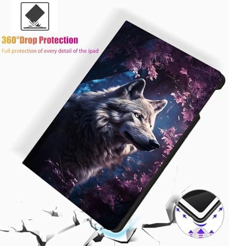 for Microsoft Surface Go 4/3/2/1-10.5" 2021 Tablet Case,Auto Wake/Sleep,Adjustable Stand Protective Cover - Wolf
