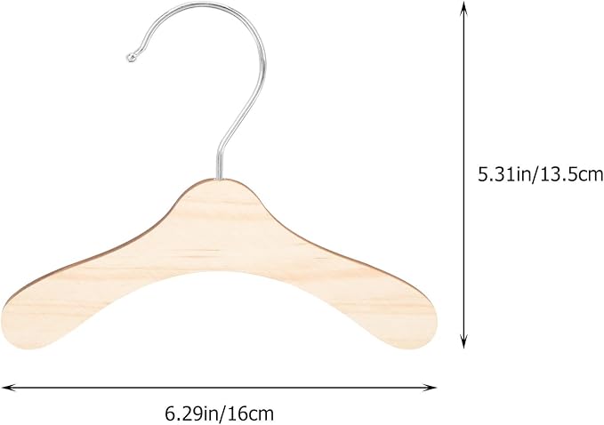 BESPORTBLE Wooden Dog Hangers 8.66 Inch Wear-Resistant Pet Clothes Hangers for Large Dog and Cat Clothing, Portable Daily Use Replaceable Small Pet Clothes Organizer