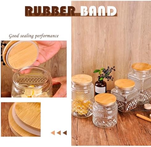 WHJY Glass Storage Container with Lid, Airtight Glass Jars, Farmhouse Tea Canister, Dog Treat Jar for Pet, Glass Candy Cookies Coffee Canister Jar Bath Salt Container - Round 47 oz