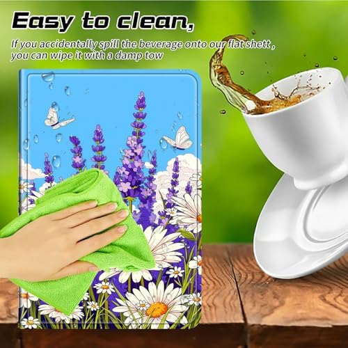 Universal Case for T-Mobile Revvl Tab 2 10.1" Model:9185W 2025/Revvl Tab 5G 10.36" 2023, 360 Degree Rotating Kickstand Protective Stand Leather Shell Cover for 9"-10.5", Blue Sky Lavender